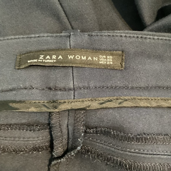 Zara Skinny Pants Size XS Navy Blue Ankle Length - Picture 6 of 7